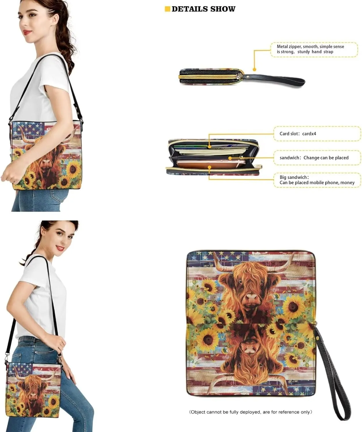 Lotusorchid Crossbody Handbag Bucket Purse Satchel Bag with Leather Wallet Adjustable Strap for Women Daily Use