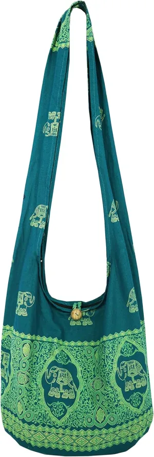 Lovely Creations Hippie Boho New Elephant Crossbody Bohemian Gypsy Sling Shoulder Large Size