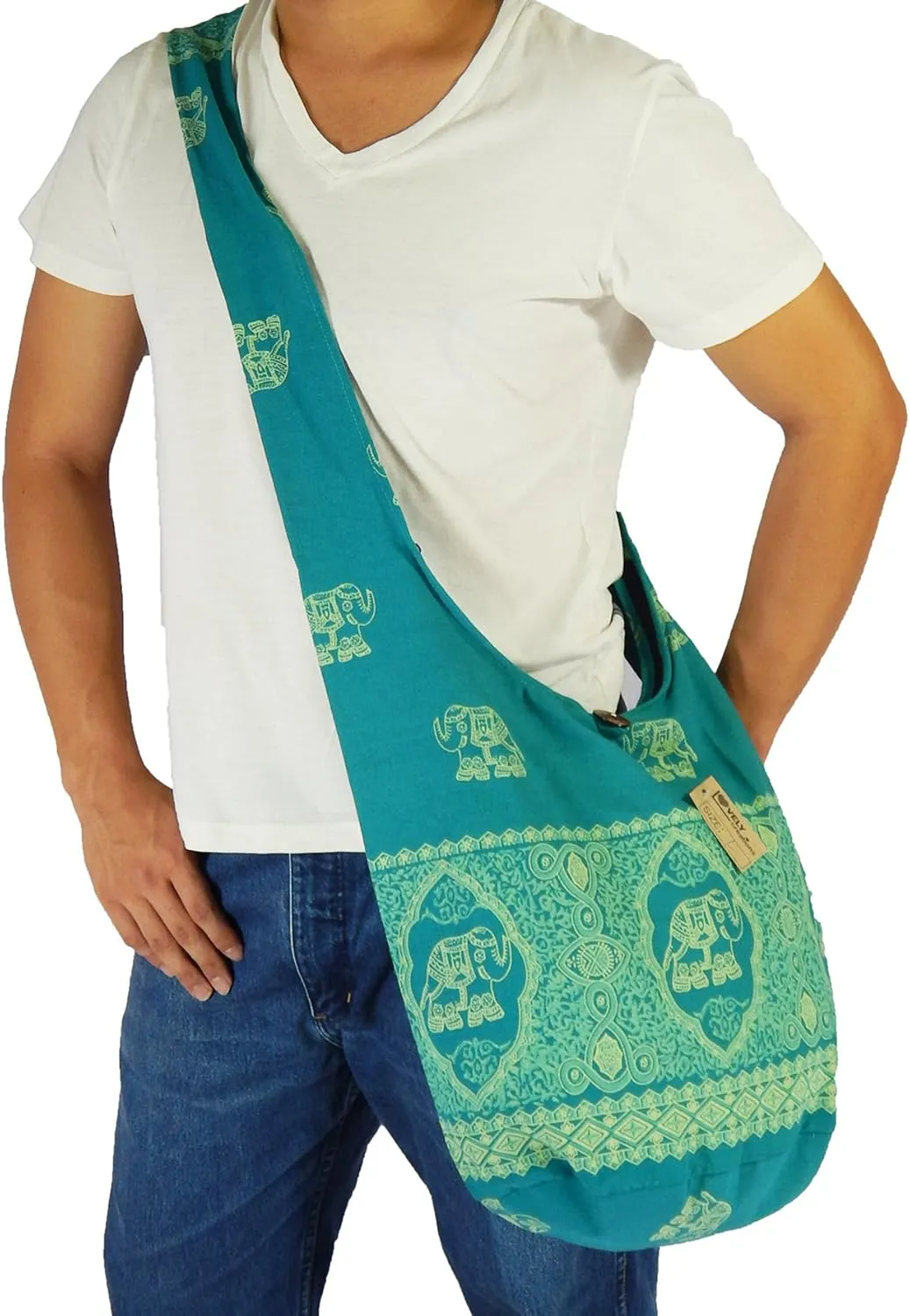 Lovely Creations Hippie Boho New Elephant Crossbody Bohemian Gypsy Sling Shoulder Large Size