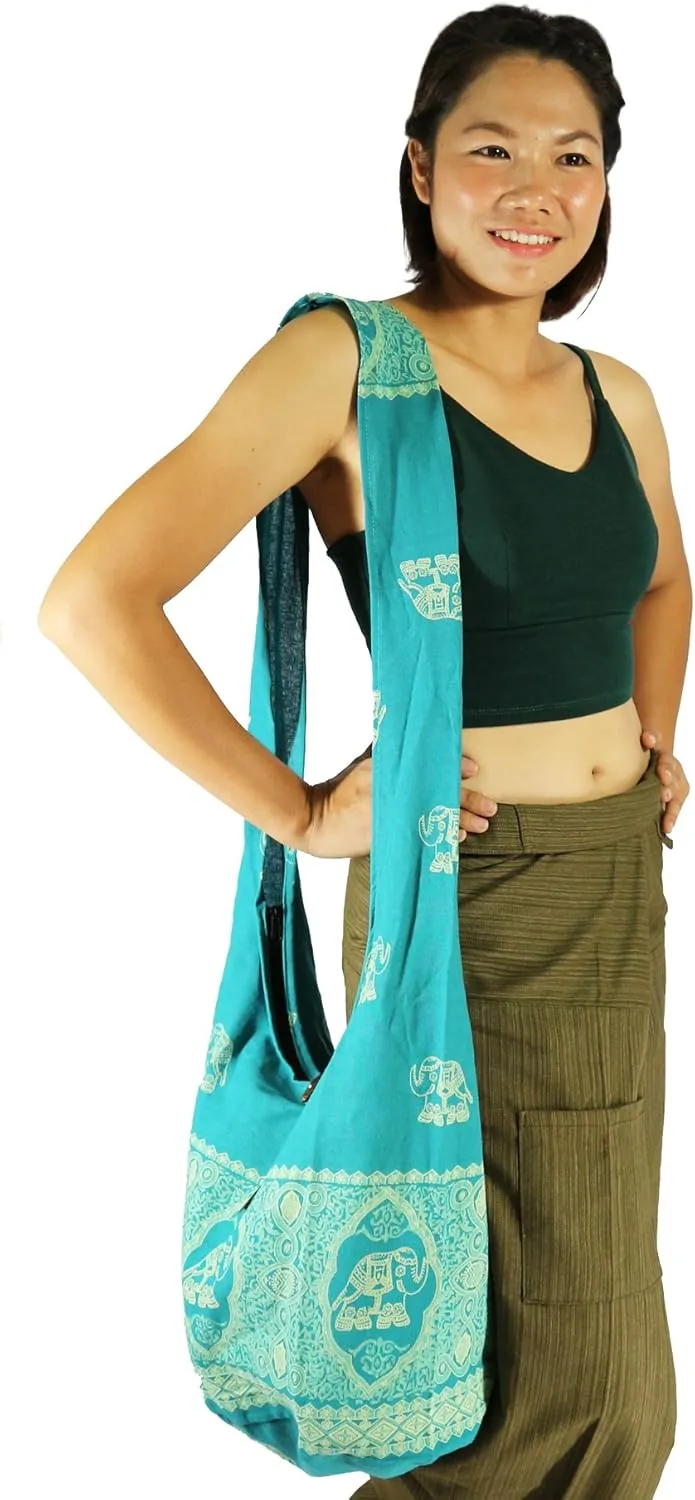 Lovely Creations Hippie Boho New Elephant Crossbody Bohemian Gypsy Sling Shoulder Large Size