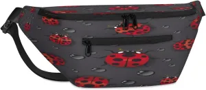 Lovely Ladybugs Crossbody Sling Bag for Women Men Crossbody Backpack with 4 Zipper Pockets Fanny Pack Shoulder Casual Daypack for Travel Running Hiking Cycling
