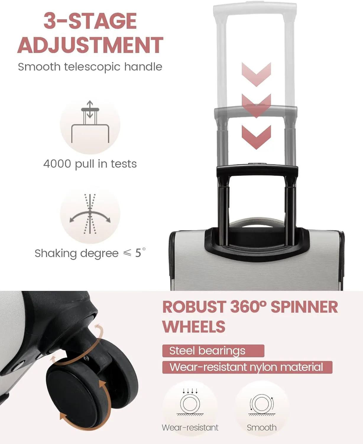 LOVEVOOK Carry on Luggage for Women and Men, Softside Suitcases with Daul Wheels