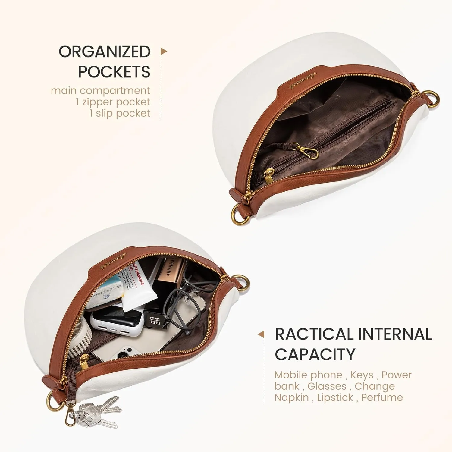 LOVEVOOK Fanny Packs for Women Cross Body, Vegan Leather Belt Bag for Women, Waterproof Sling Purse Fashion Waist Pack Designer Chest Bum Bag with Boho Style Strap
