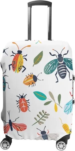 Luggage Cover for Travel, Bright Insect Pattern Fashion Luggage Covers, Washable Stretch Suitcases Protector Fits 19-32 Inch Luggage L