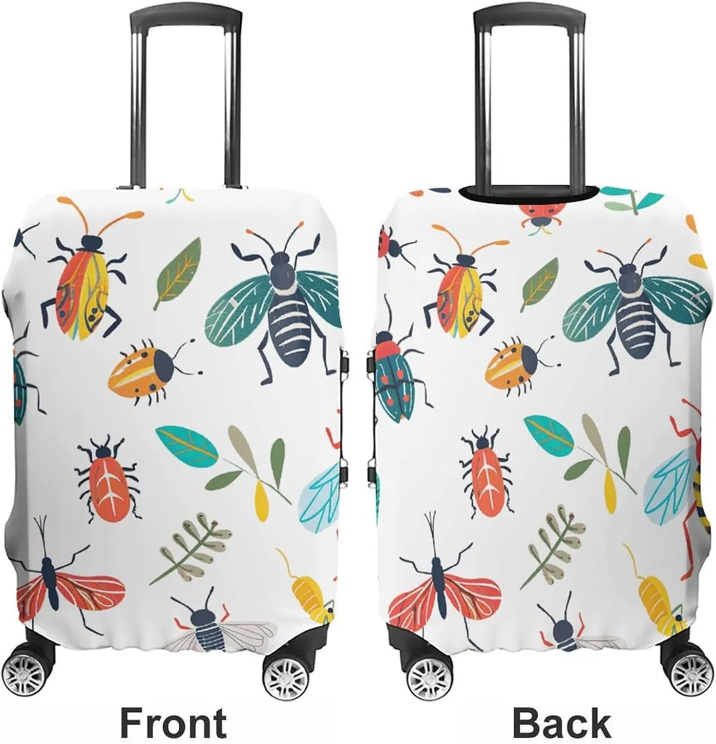 Luggage Cover for Travel, Bright Insect Pattern Fashion Luggage Covers, Washable Stretch Suitcases Protector Fits 19-32 Inch Luggage L