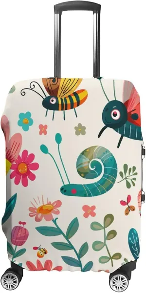 Luggage Cover for Travel, Cartoon Small Insect Fashion Luggage Covers, Washable Stretch Suitcases Protector Fits 19-32 Inch Luggage S