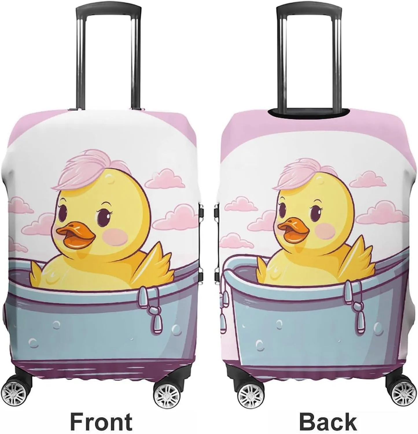 Luggage Cover for Travel, Cartoon Yellow Duck Fashion Luggage Covers, Washable Stretch Suitcases Protector Fits 19-32 Inch Luggage L
