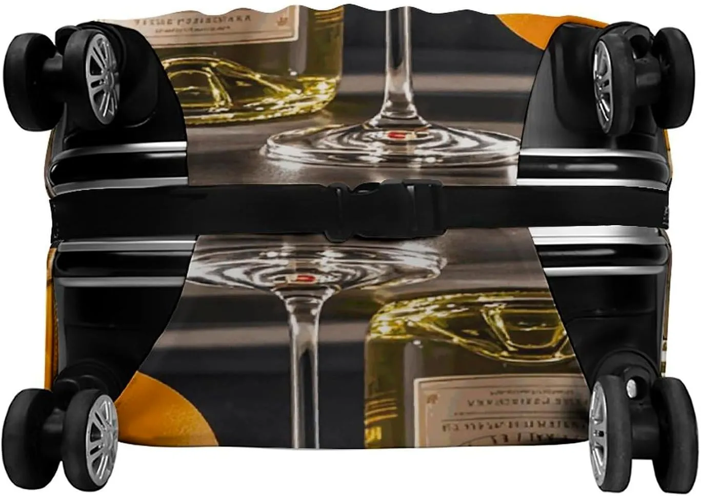 Luggage Cover for Travel, Cocktail Glasses And Wine Bottles Fashion Luggage Covers, Washable Stretch Suitcases Protector Fits 19-32 Inch Luggage L