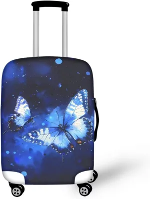 Luggage Cover, Travel Bags Protector with Zippered Bottom Easy to Install Dustproof Protective Covers for Business Trips Tarvel Butterfly Print