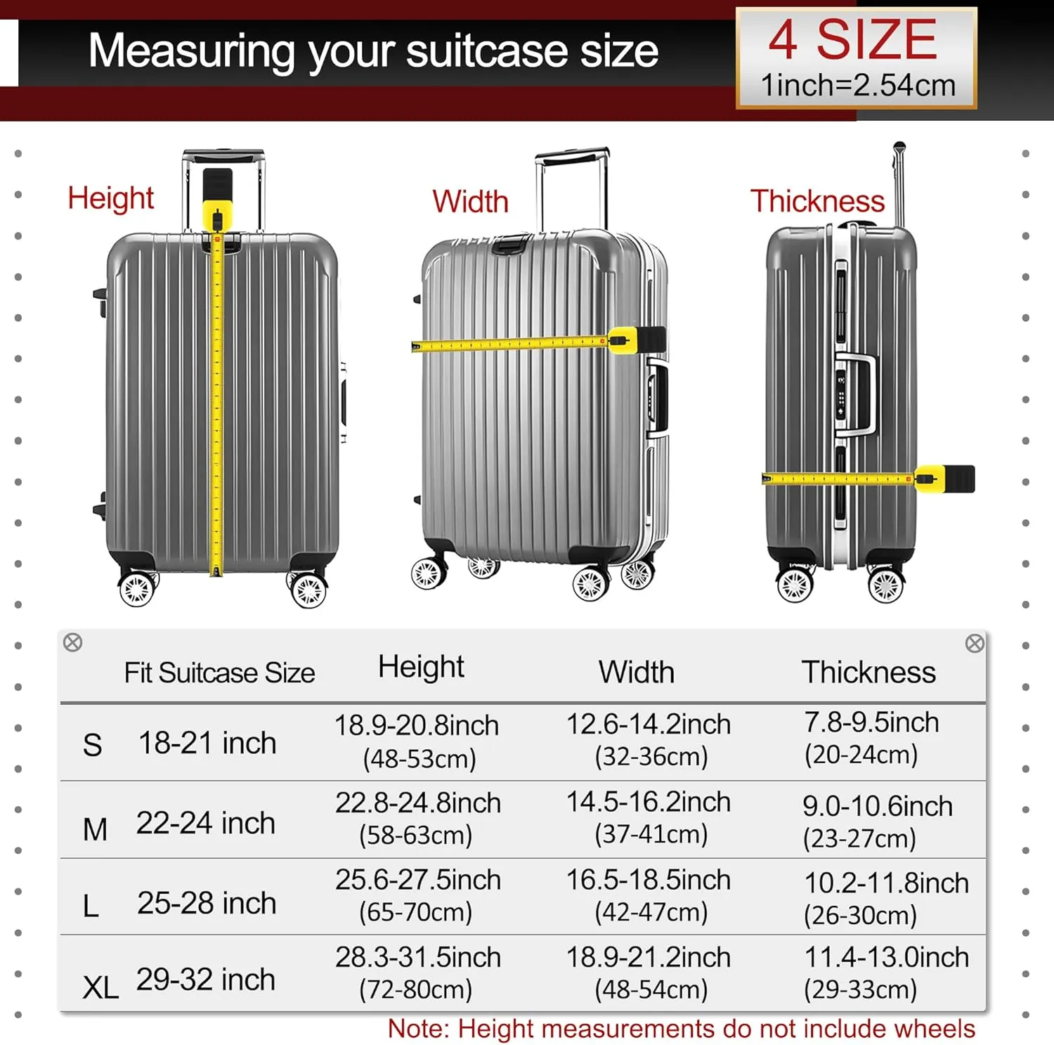 Luggage Cover Washable Suitcase Cover Suitcase Protector Anti-scratch Fits 26-28 Inch Luggage (Cute Cat, L)
