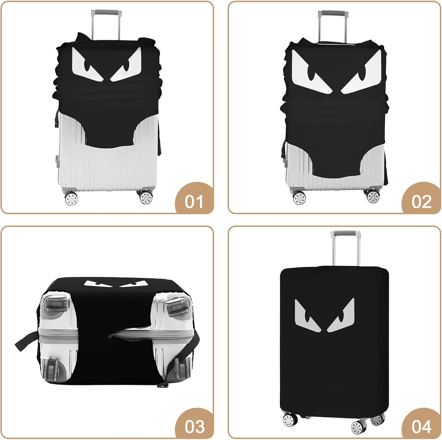 Luggage Covers For Suitcase Tsa Approved, Washable Luggage Cover Elastic Luggage Protector Scratch Resistant Luggage Cover For 18-20 Inch Wheeled Luggage(Eye-20 inch)