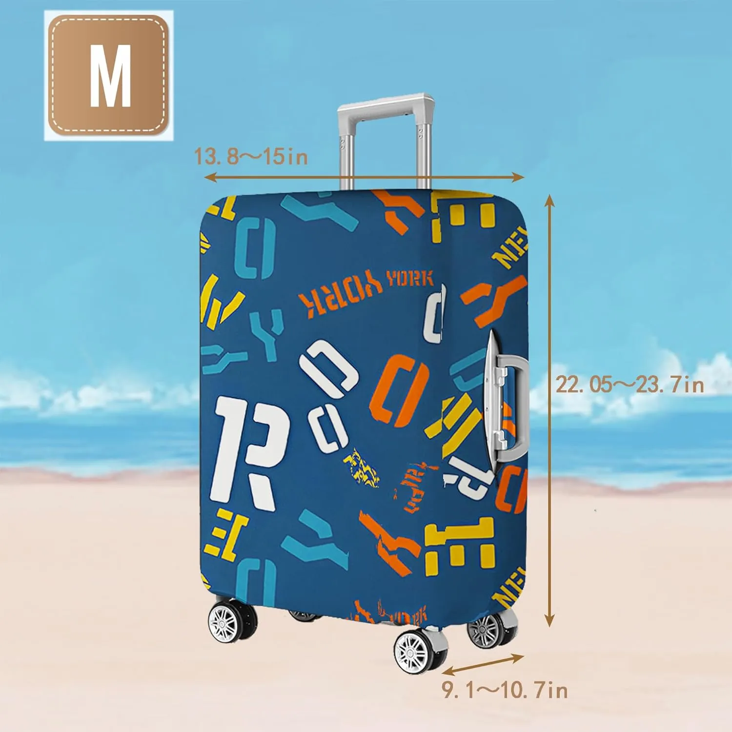 Luggage Covers For Suitcase Tsa Approved, Washable Luggage Cover Elastic Luggage Protector Scratch Resistant Suitcase Cover For 23-25 Inch Wheeled Luggage(Letters-24 inch)