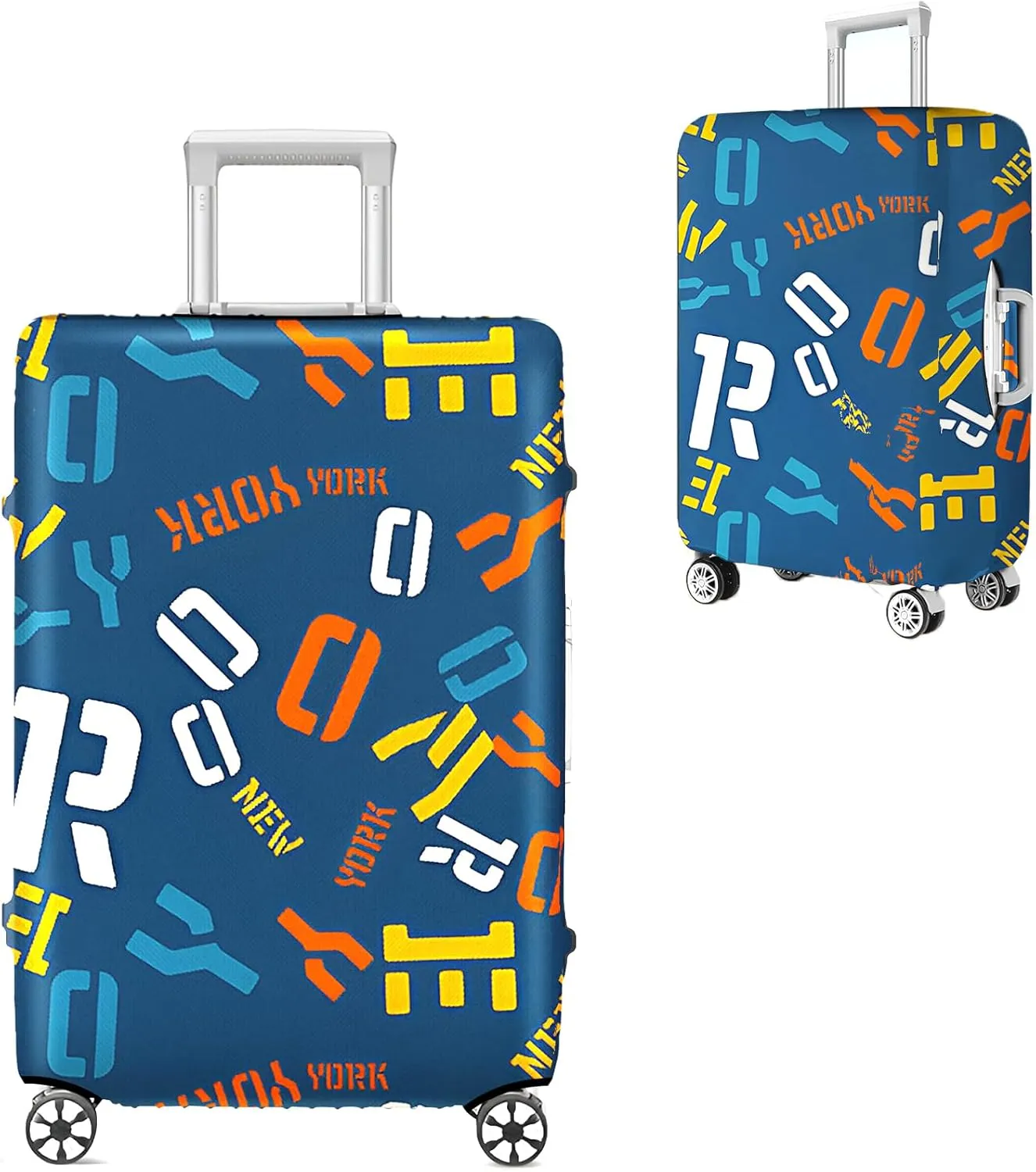 Luggage Covers For Suitcase Tsa Approved, Washable Luggage Cover Elastic Luggage Protector Scratch Resistant Suitcase Cover For 23-25 Inch Wheeled Luggage(Letters-24 inch)