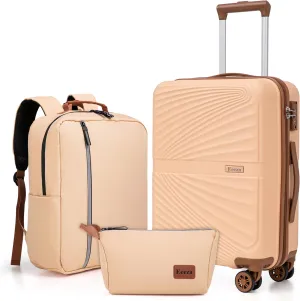 Luggage Sets 3 Piece, Suitcases with Wheels, ABS Hard Case Luggage with TSA Lock Spinner Wheels, Carry On Luggage Set (20inch)