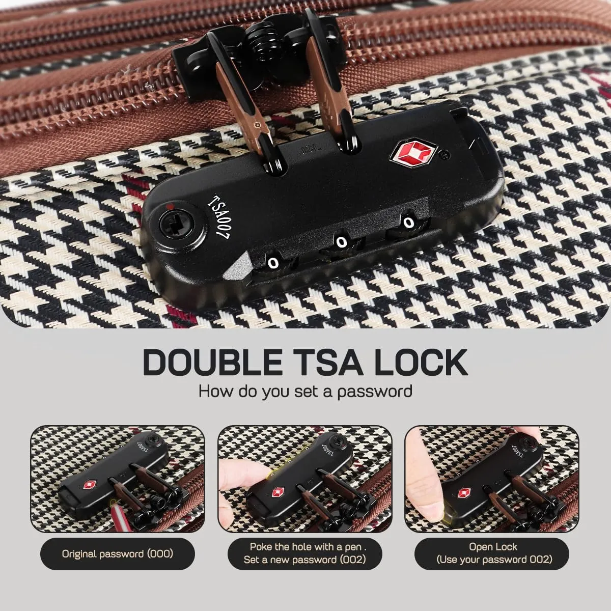 Luggage Sets 3 Piece,Suitcases with Wheels Hardshell,Softside Luggage Set,Foldie Travel Bag Expandable,Charcoal Material W/Tsa Lock & Double Spinner Wheels(20in/26in/30in) COLOR#7