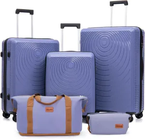 Luggage Sets 5 Piece, Suitcases with Wheels, Hardshell Suitcase Set, PP Carry on Luggage Set with TSA Lock, Travel Luggage
