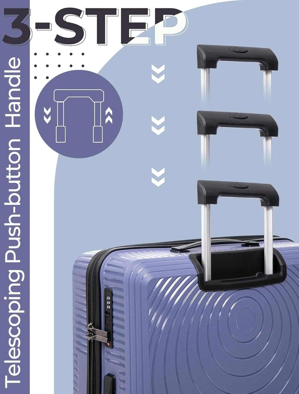 Luggage Sets 5 Piece, Suitcases with Wheels, Hardshell Suitcase Set, PP Carry on Luggage Set with TSA Lock, Travel Luggage