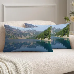 Lumbar Pillow Cover Remarkable Scenery Alpine Lakes Landscape Northwest with Wilderness Cascade Nature Parks Outdoor Fall Throw Pillow Case Velvet Cushion Covers for Sofa 12x20 Inch