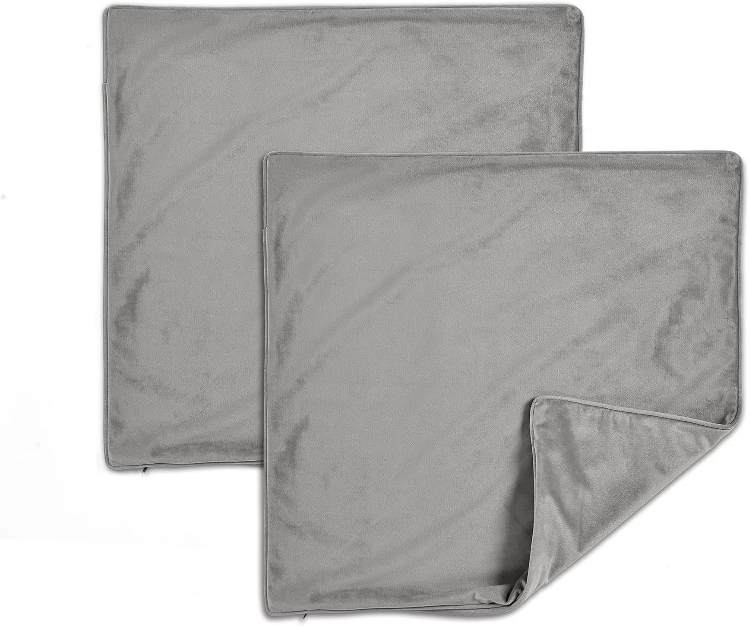 Lush Decor Velvet Solid Decorative Throw Pillow Covers, 2 Piece Set, 20" W x 20" L, Dark Gray - Square Pillow Cover - Throw Pillows For Bed, Couch, Or Chair