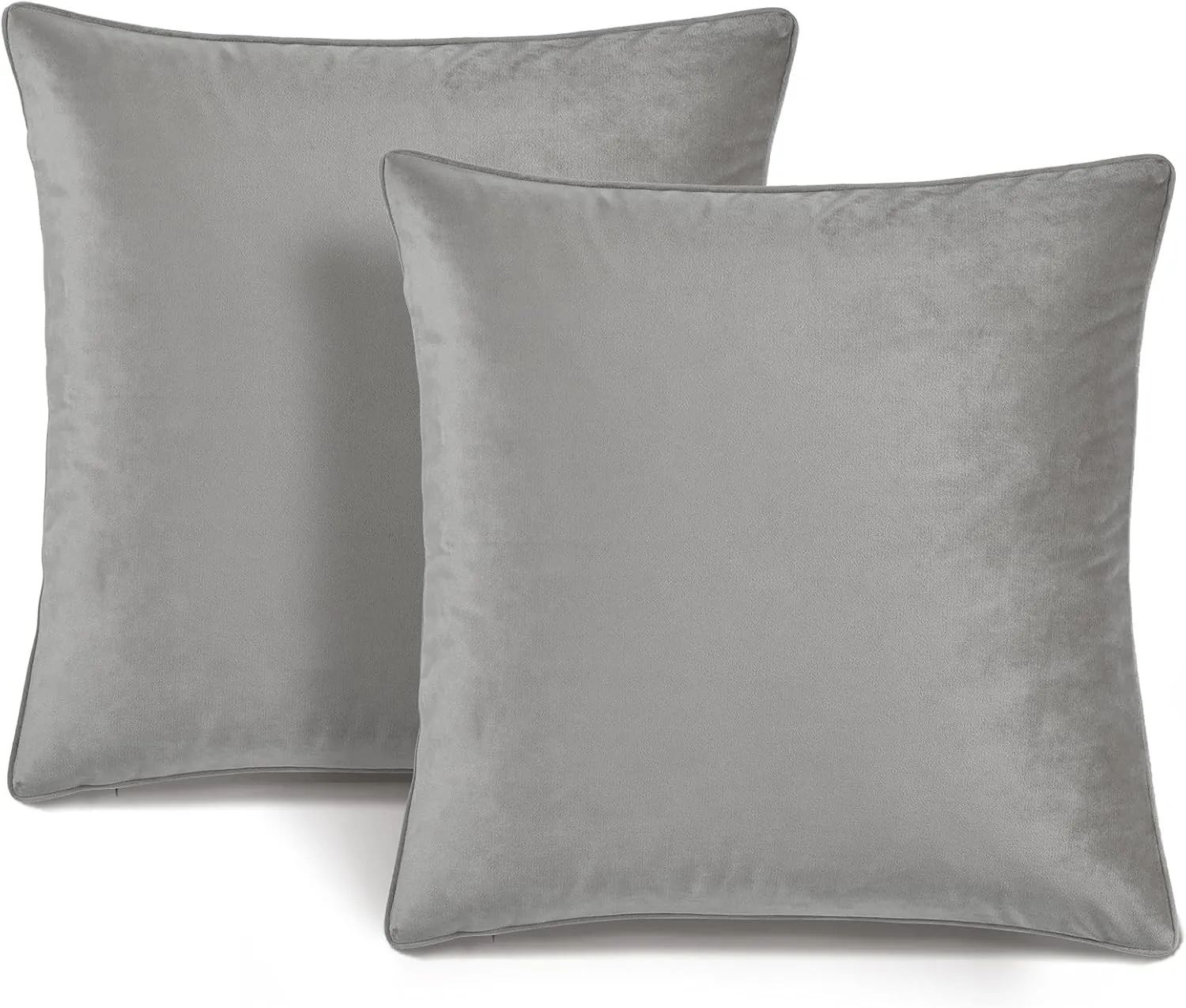Lush Decor Velvet Solid Decorative Throw Pillow Covers, 2 Piece Set, 20" W x 20" L, Dark Gray - Square Pillow Cover - Throw Pillows For Bed, Couch, Or Chair