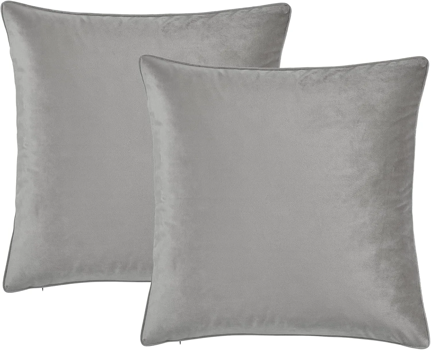 Lush Decor Velvet Solid Decorative Throw Pillow Covers, 2 Piece Set, 20" W x 20" L, Dark Gray - Square Pillow Cover - Throw Pillows For Bed, Couch, Or Chair