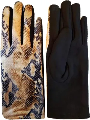 Luxury Divas Python Snake Print Texting Gloves