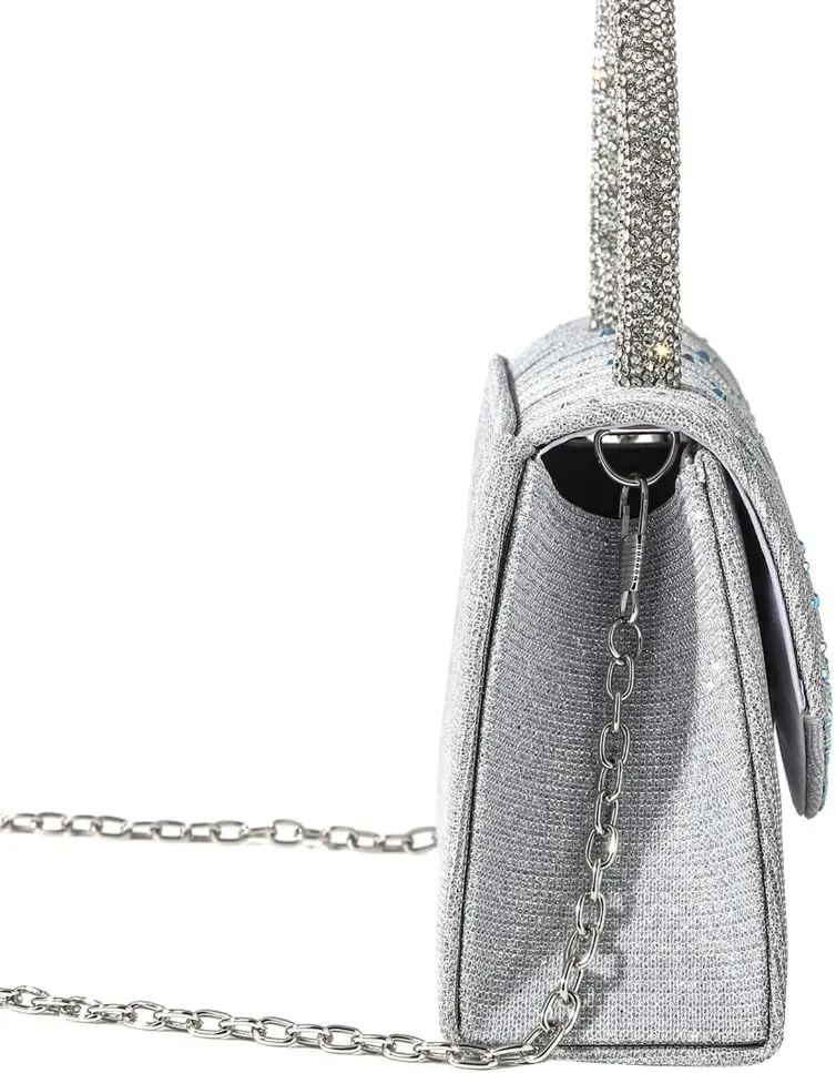 Luxury Evening Bag With Delicate Chain Pleated Handbag Shoulder Purse for Wedding Party and Celebrations