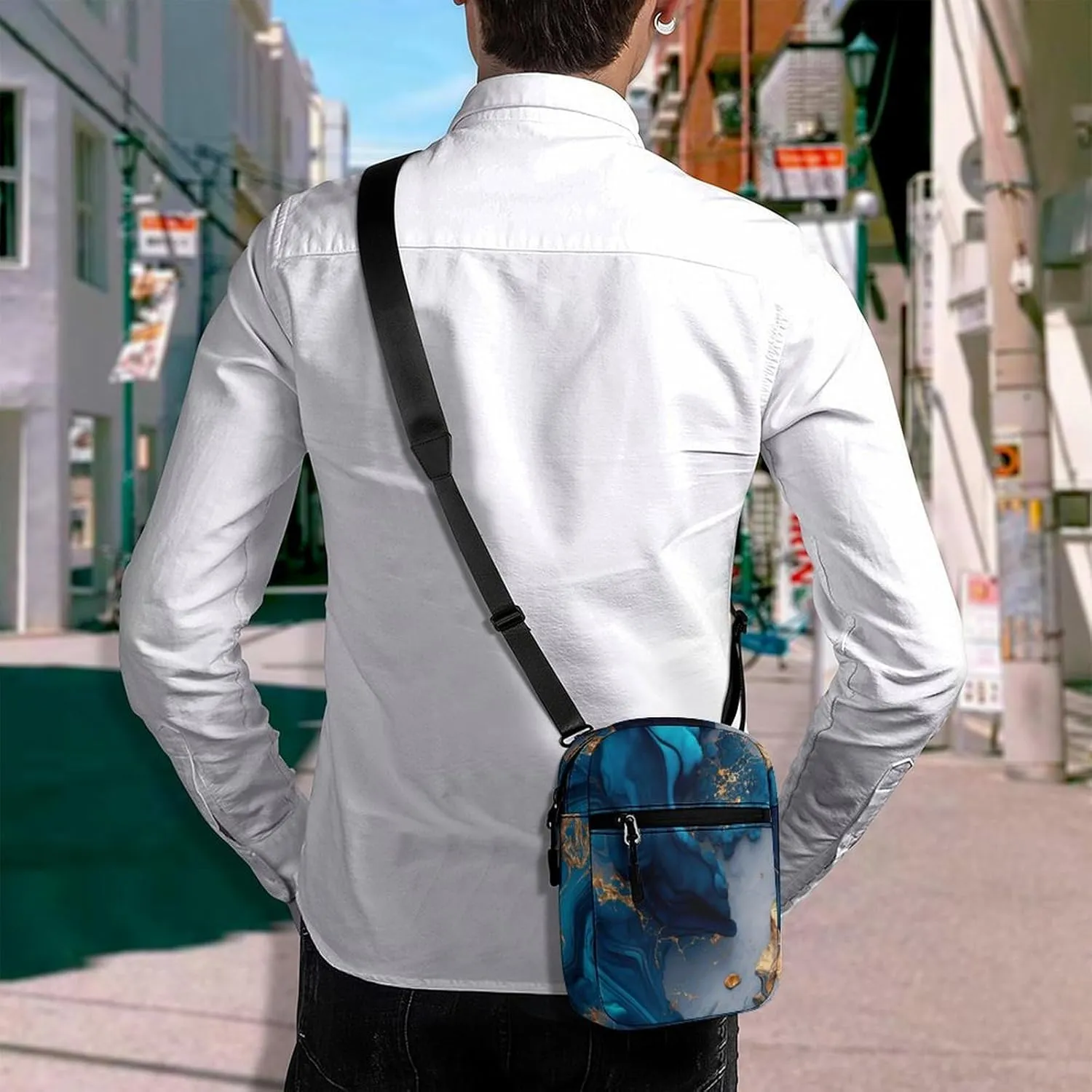 Luxury Marble Image Crossbody Bag Small Shoulder Bag Waterproof, Lightweight And Convenient