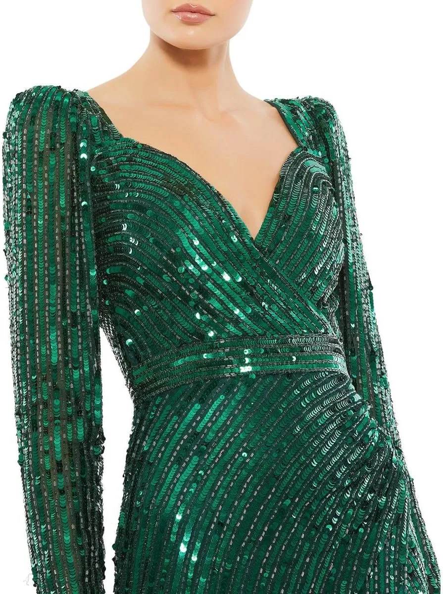 Mac Duggal Womens Embellished Formal Evening Dress
