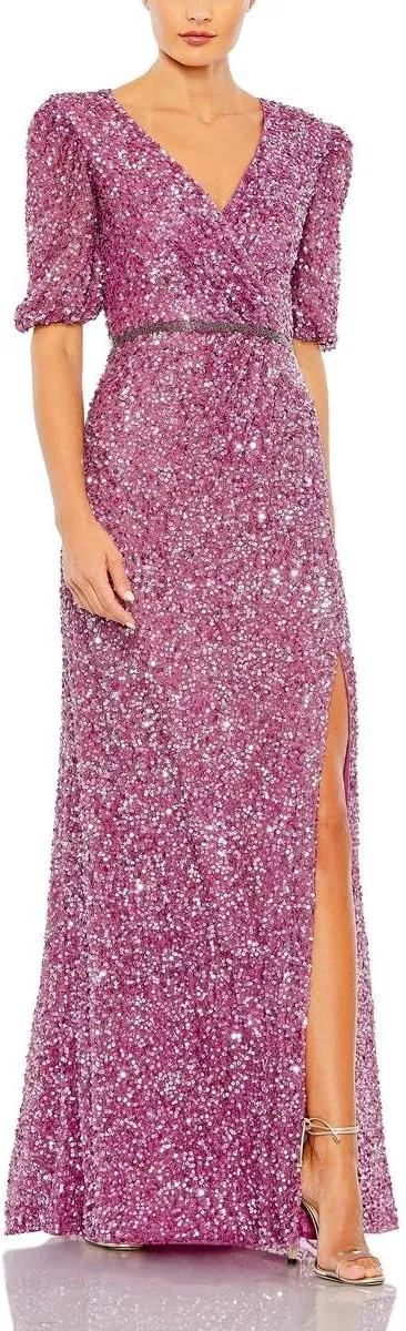 Mac Duggal Womens Embellished Special Occasion Evening Dress