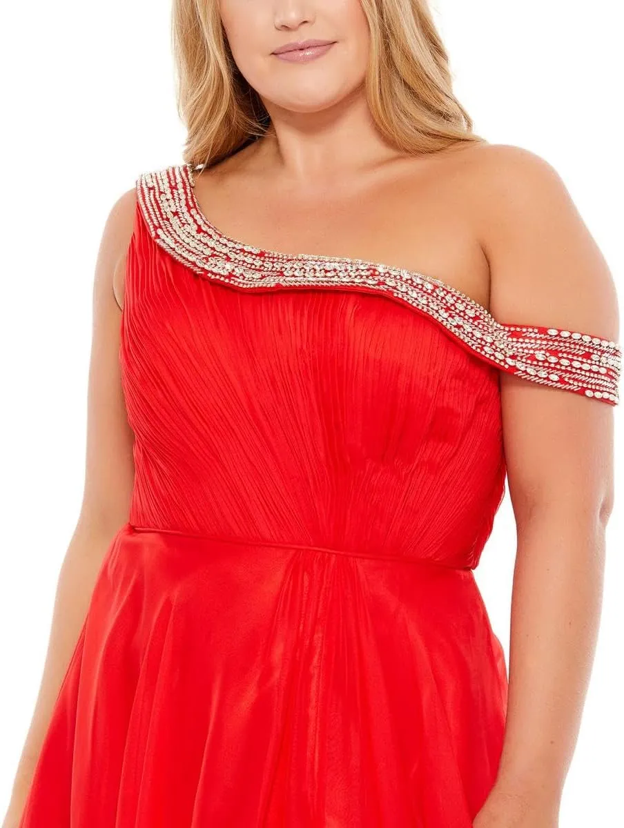 Mac Duggal Womens Plus Embellished Long Evening Dress