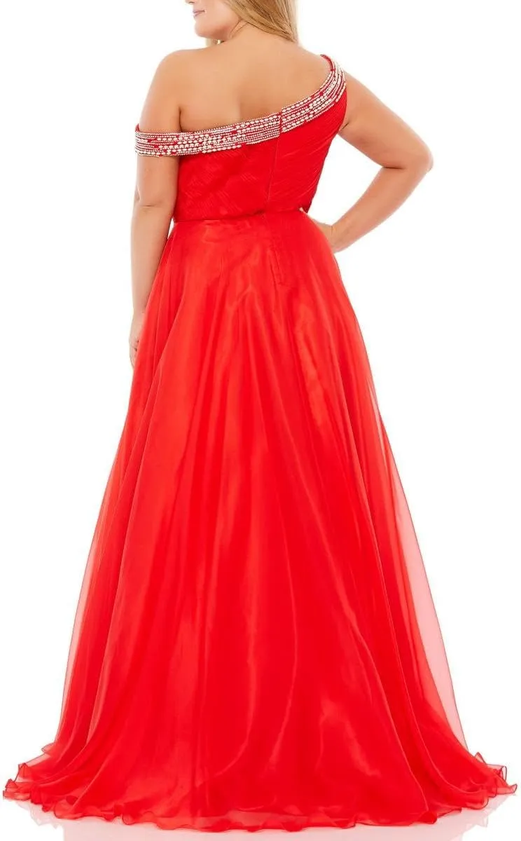 Mac Duggal Womens Plus Embellished Long Evening Dress