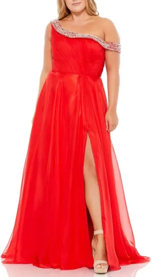 Mac Duggal Womens Plus Embellished Long Evening Dress