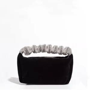 Maeve Sequin Handle Velvet Pouch Bag