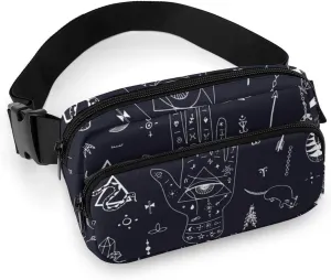 Magic Attributes, Animals and Things Fanny Pack Adjustable Bum Bag Crossbody Double Layer Waist Bag for Halloween