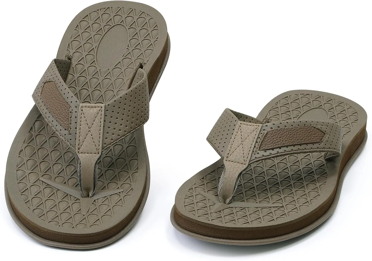 MALIDA Mens Flip Flops Non-Slip Bathroom Shower Shoes Cushion foam Indoor and Outdoor Thong Sandals