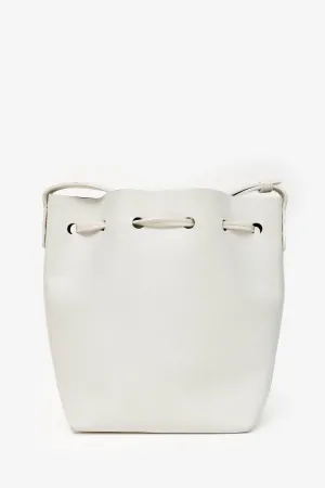 Mansur Gavriel White Faux Leather Bucket Bag (As Is)