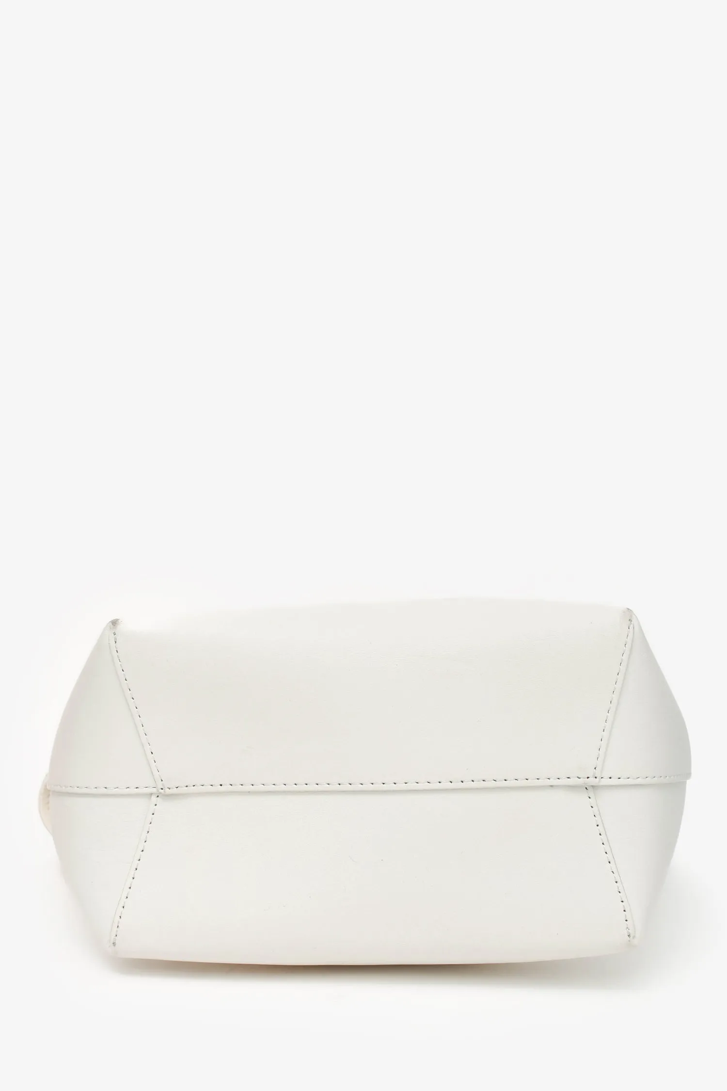 Mansur Gavriel White Faux Leather Bucket Bag (As Is)