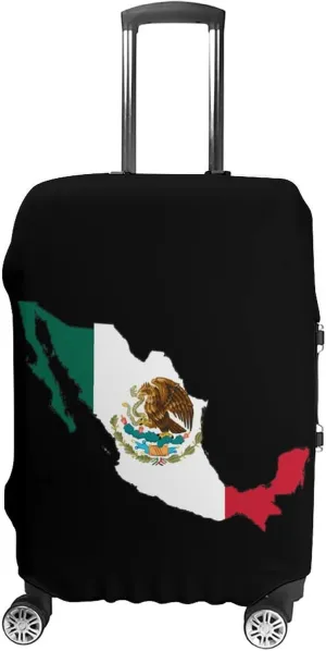 Map Flag of Mexico Funny Travel Luggage Case Cover Elastic Suitcase Protector Washable Baggage Covers Fits 19-32 Inch