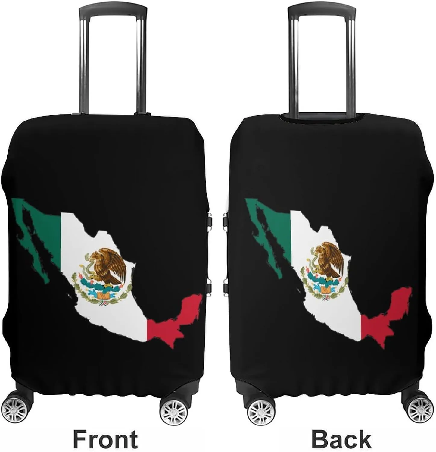 Map Flag of Mexico Funny Travel Luggage Case Cover Elastic Suitcase Protector Washable Baggage Covers Fits 19-32 Inch