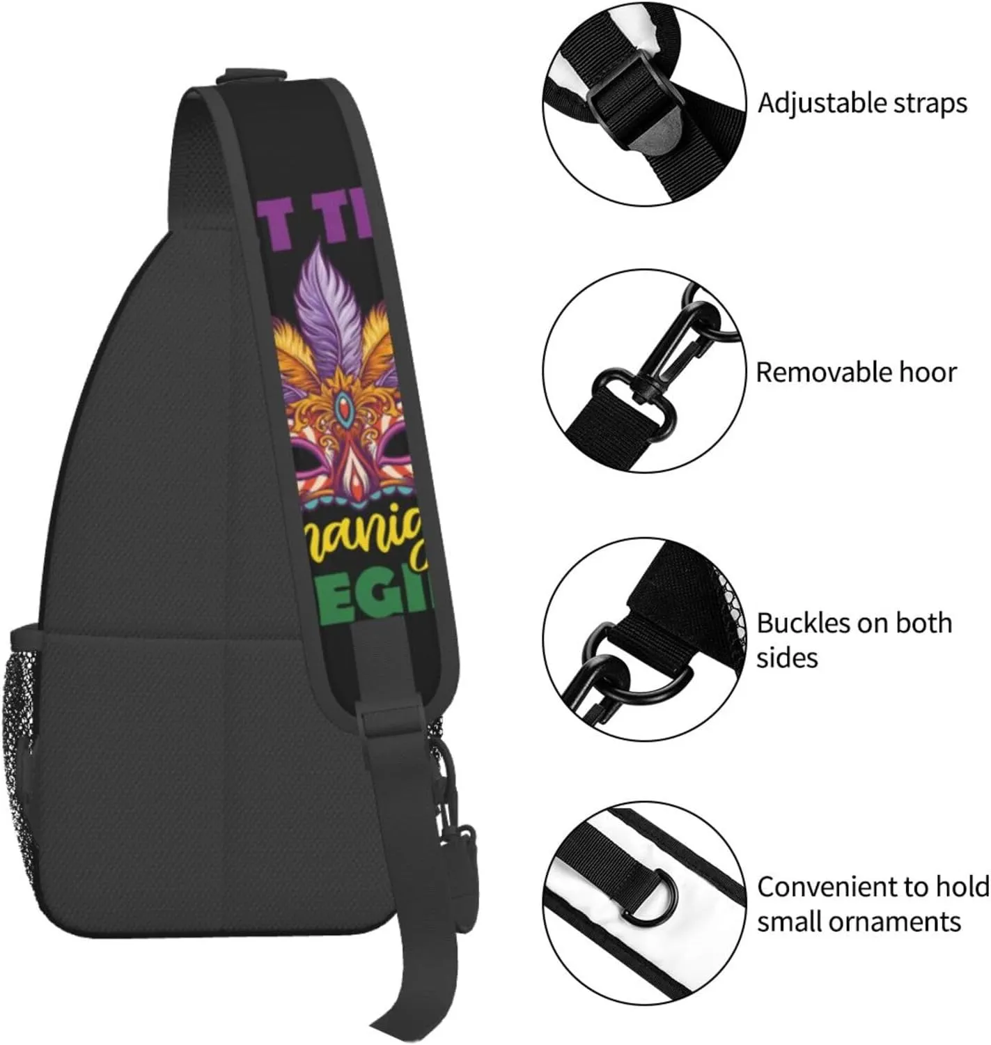 Mardi Gras Dear Liver Today Will Be A Rough One Sling Bag Crossbody Bag Casual Chest Bags Travel Shoulder Backpack