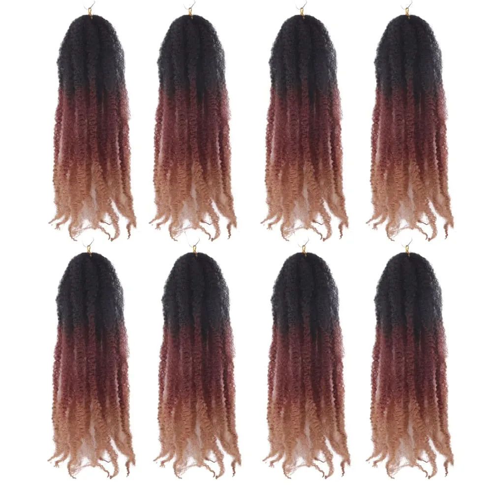 Marley Crochet Braids Hair 24 Inch 8 Packs Afro Kinky Marley Twist Braiding Hair Synthetic Curly Twist Marley Hair Long Springy Afro Twist Hair Extensions (TB/30/27#, 24 Inch (Pack of 8))