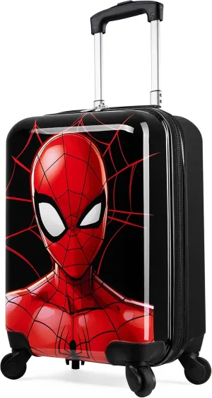Marvel Spiderman Luggage Carry On Suitcase with Wheels Handle Kids Travel Bag 19" Vacation Essentials
