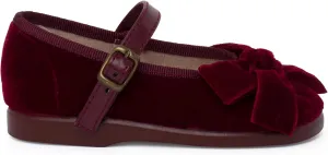 Mary Janes Leather-Type Strap Velvet Bow