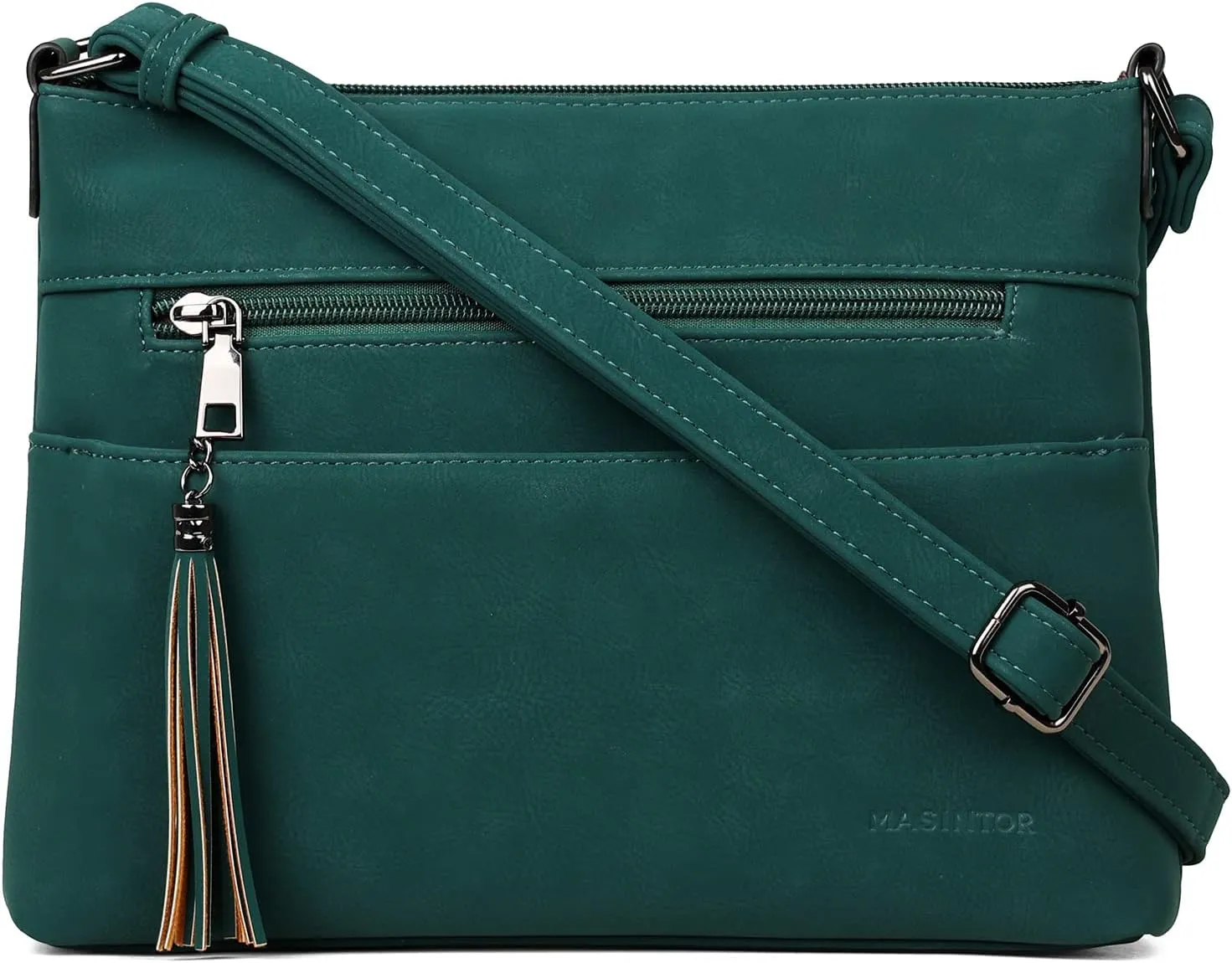 MASINTOR Crossbody Bags for Women, Lightweight Medium Crossbody Purse, Soft Leather Women's Shoulder Handbags with Tassel for Shopping or Travel