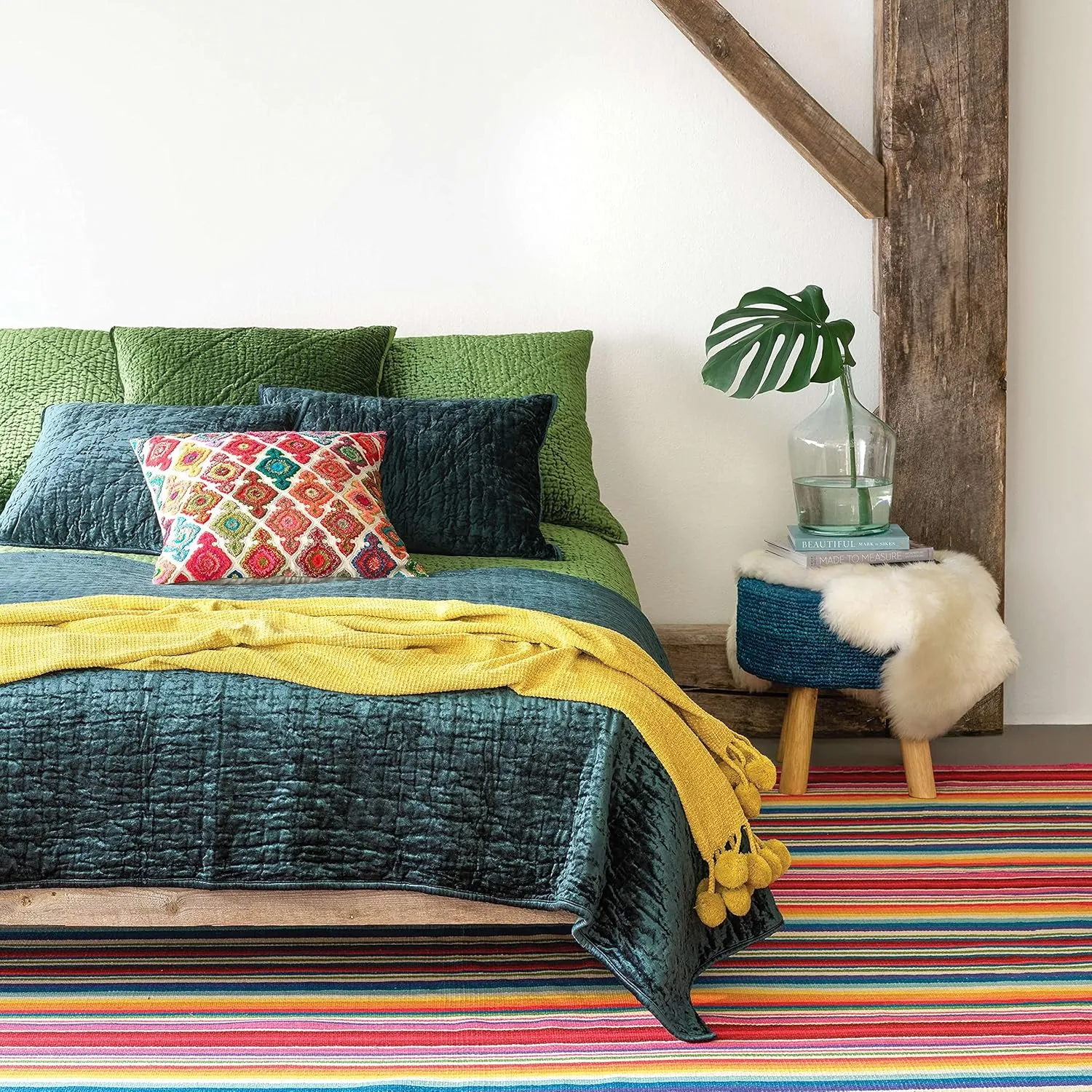 Matte Velvet Juniper Quilted Pillow Sham, Euro Size, Green Solid Pattern