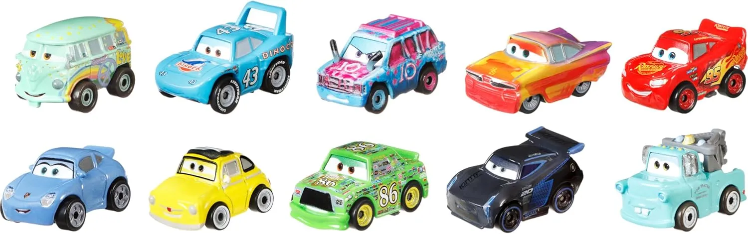 Mattel Disney and Pixar Cars Mini Racers 10 Pack of Collectible Toy Vehicles for Kids & Collectors Ages 3 Years Old & Up​ (Amazon Exclusive)
