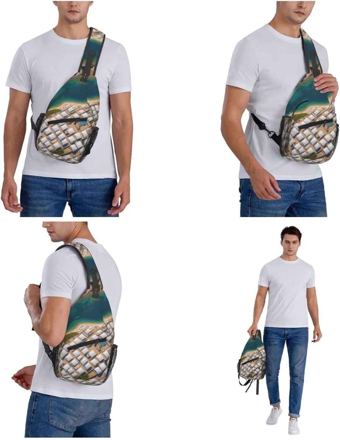 Mechanical Gold Disc Sling Bag For Women Mencross Sling Bag Fashion Crossbody Shoulder Bag Chest Bag For Hiking Travel