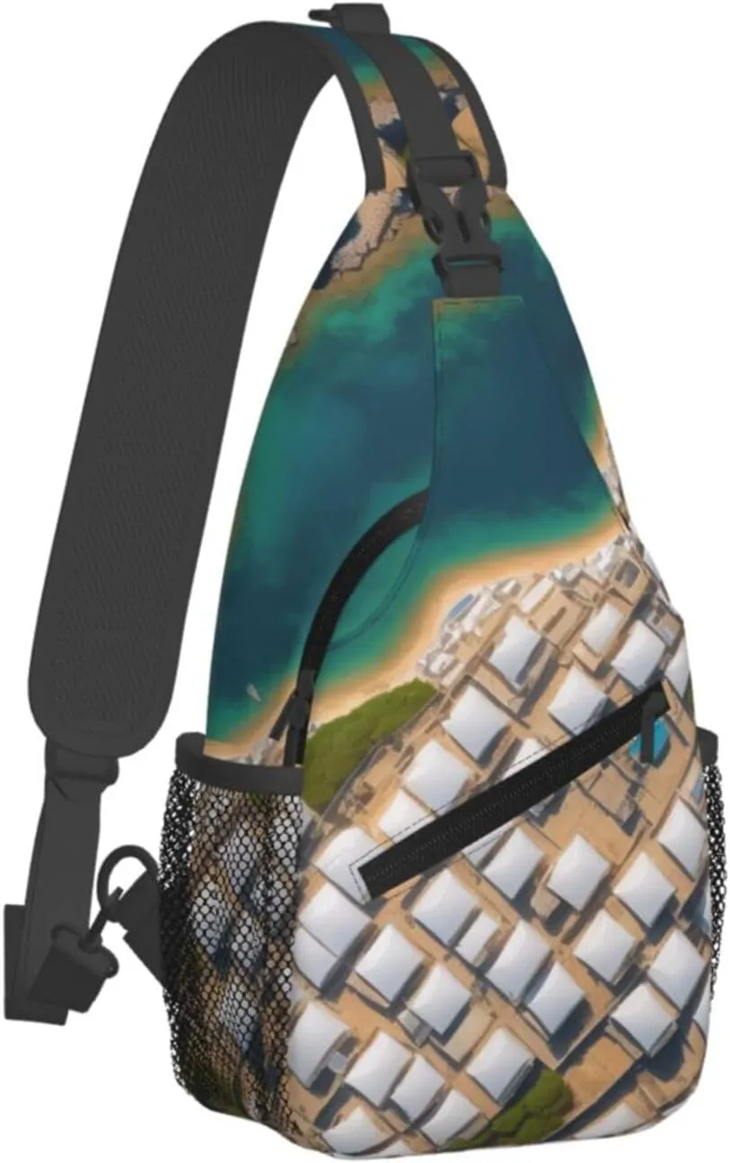 Mechanical Gold Disc Sling Bag For Women Mencross Sling Bag Fashion Crossbody Shoulder Bag Chest Bag For Hiking Travel