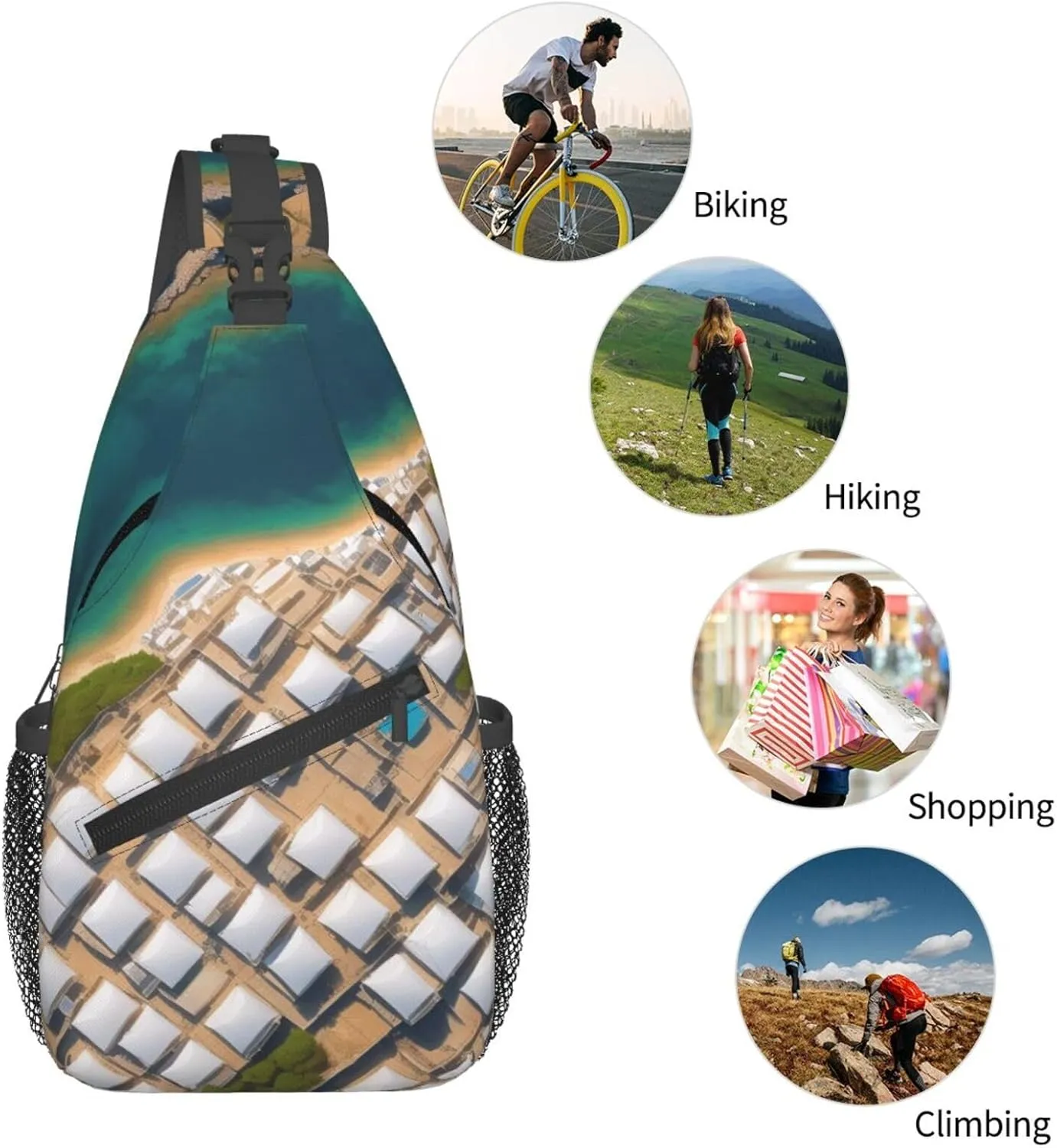 Mechanical Gold Disc Sling Bag For Women Mencross Sling Bag Fashion Crossbody Shoulder Bag Chest Bag For Hiking Travel